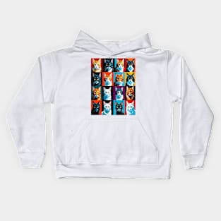 Pop Art Cat Portraits Kids Hoodie